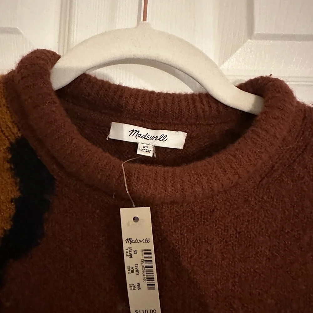 Madewell Leopard Intarsia Fulton Pullover Sweater - Picture 4 of 7